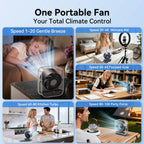 Rechargeable Turbo Desk Fan with Display
