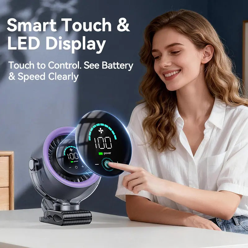 Portable Clip-On Turbo Fan 100 Speeds